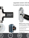 LED Display Household Water Shower Thermometer 5-85℃ Flow Self-powered Water Thermometer Monitoring Baby Care Energy Smart Meter
