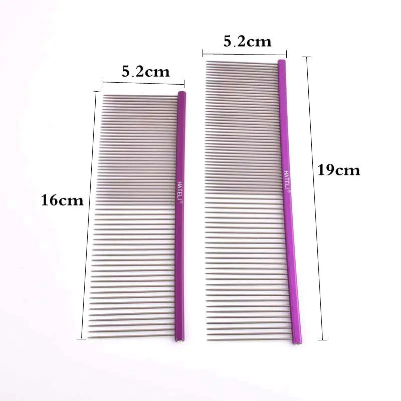 16/19cm Pet Hair Comb For Dog Comb Cat Detangler Fur Trimming Dematting Deshed Brush Grooming Tool For Long Hair Curly Pet