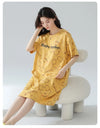 Women’s Cotton Nightgown – Korean Style Cute Print, Summer Short Sleeve Sleepwear Dress