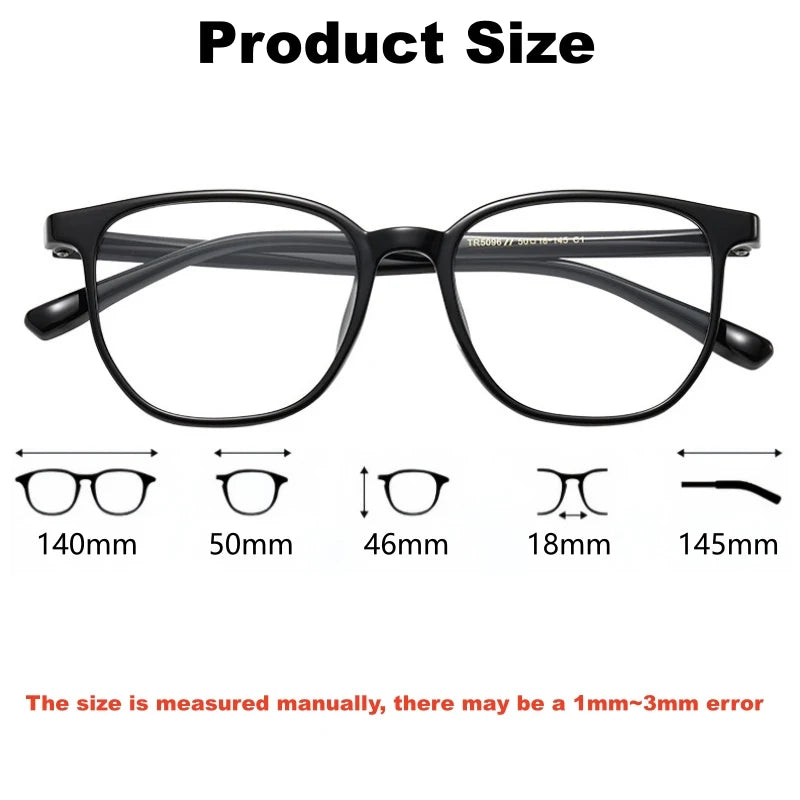 Retro Square Blue Light Blocking Progressive Multifocal Prescription Glasses