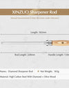 High Carbon Steel With Diamond Sharpeners Kitchen Knife Sharpening Rod Tool with Olive Wood Handle