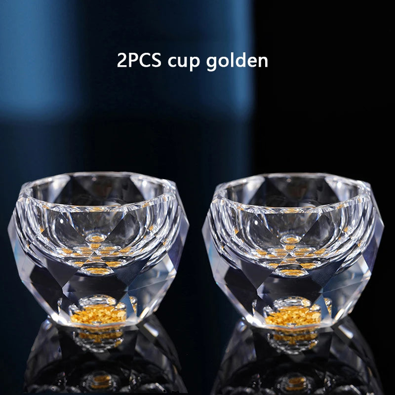 Diamond Cutting Crystal Liquor Glasses Set With Wine Dispenser Vodka Shot Glass Wine Glasses Whiskey Spirits Sake Brandy Teacup