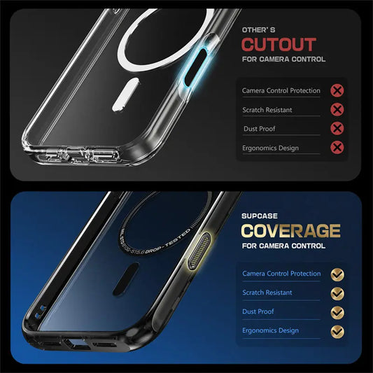 For iPhone 16 Pro Max Case with Camera Control Capture Button UB Mag Stand Series Slim Clear MagSafe Phone Case