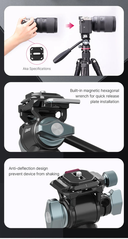 Panoramic Tripod Head Hydraulic Fluid Video Head For Tripod Monopod Camera Holder Stand Mobile SLR DSLR Camera