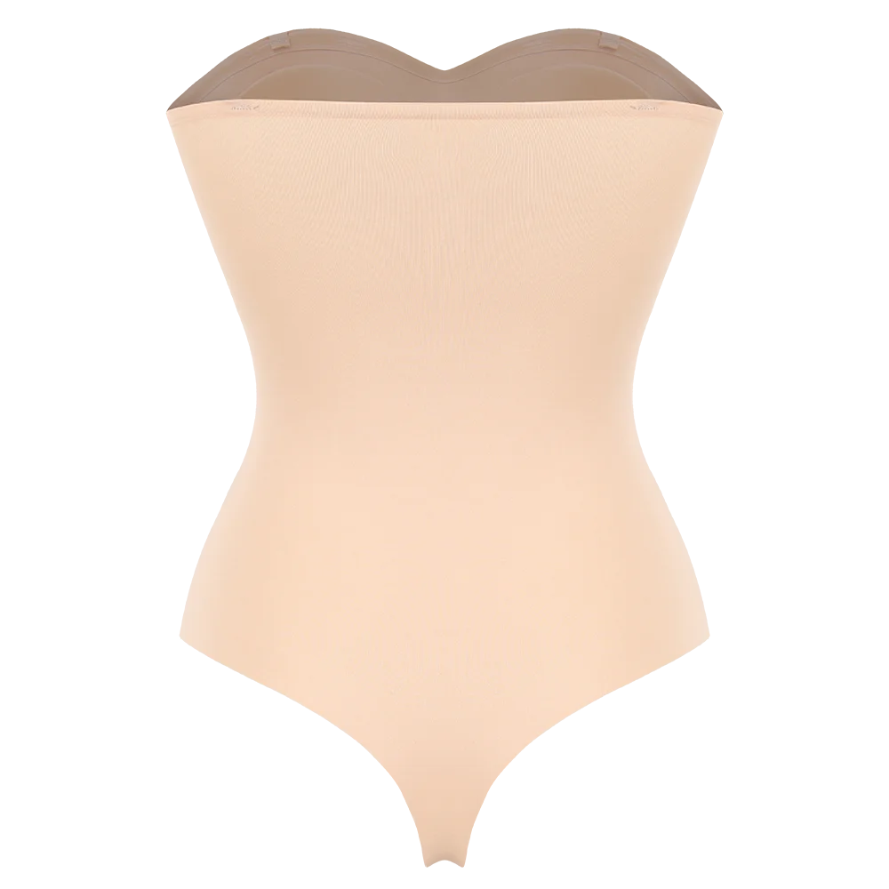 Strapless Thong Bodysuit for Women – Plus Size Tummy Control Shapewear