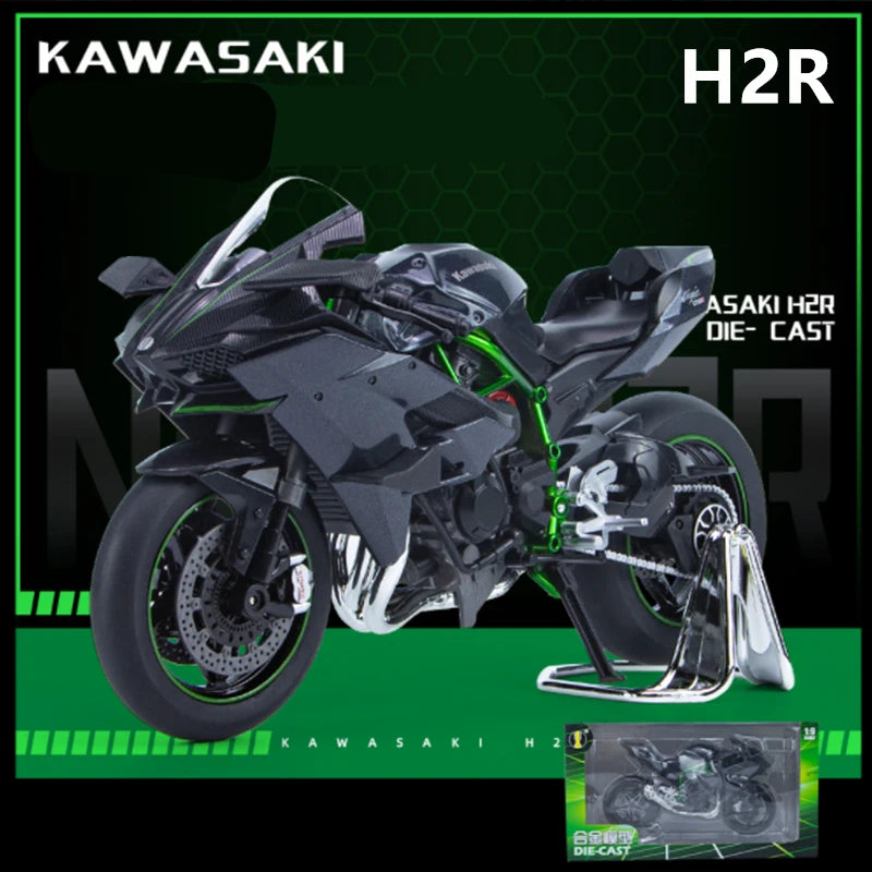 Diecast H2 H2R Racing Motorcycle Model 1 to 9 Scale