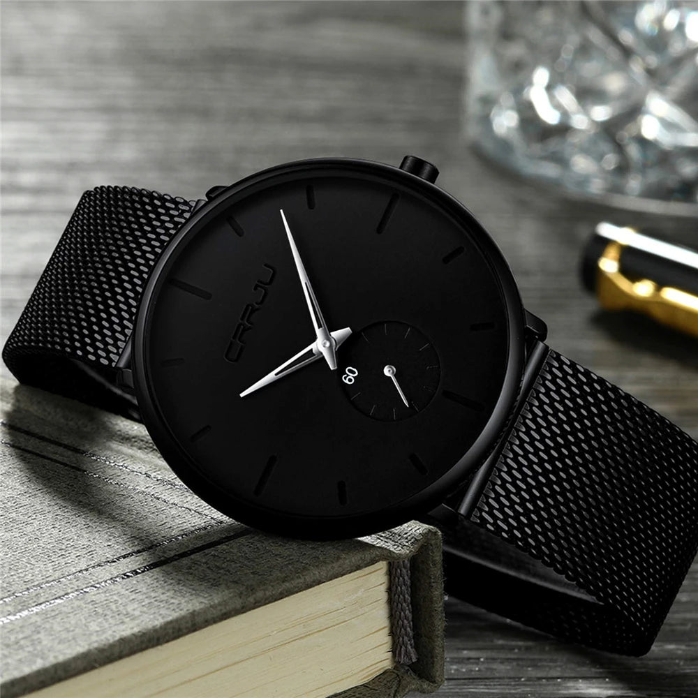 Fashion Mens Watches Top Brand Luxury Quartz Watch Men Casual Slim Mesh Steel Waterproof Sport Watch Relogio Masculino