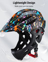 Adjustable Breathable  Bike Helmets  Lightweight Full Face Bicycle Helmet with LED Light 16 Openings for 46-54cm Head