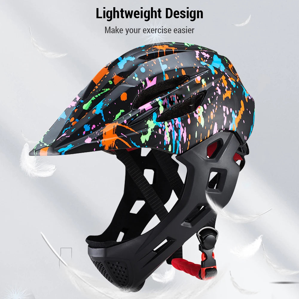 Adjustable Breathable  Bike Helmets  Lightweight Full Face Bicycle Helmet with LED Light 16 Openings for 46-54cm Head