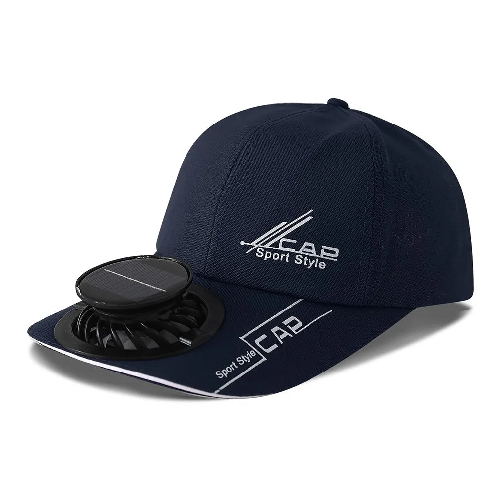 Solar Fan Baseball Cap With Rechargeable Battery