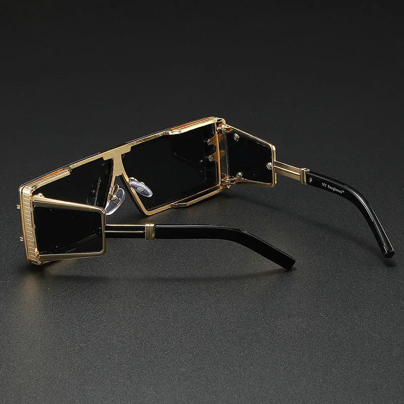 Square Punk Steampunk Sunglasses With UV400 Protection