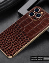 Genuine Leather Phone Case for iPhone 16 15 Pro Max 14ProMax Luxury Soft Edges Shockproof Camera Protection Cover