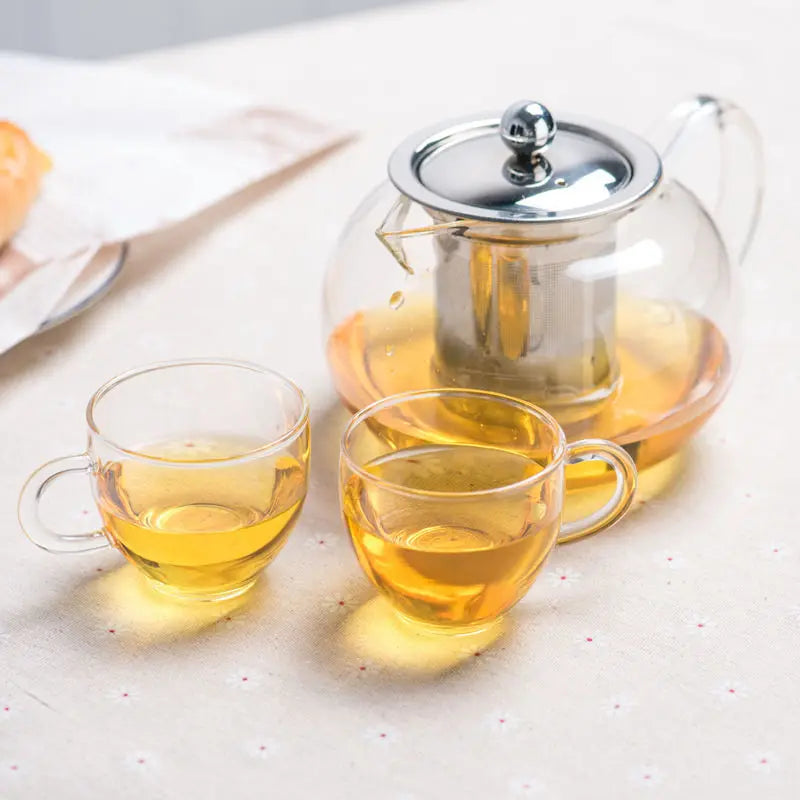 High Quality Heat Resistant Glass Tea Pot with Infuser 900ml Flower Tea Coffee Teapot