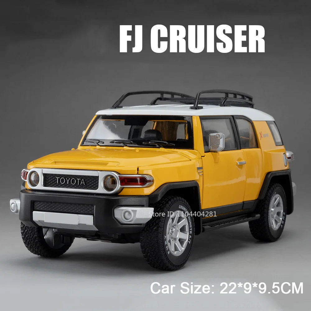 1:24 Land Cruiser FJ LC80 Toy Model Diecast Alloy Car Sound Light Pull Back Doors Opened Miniature Vehice Friend's Birthday Gift