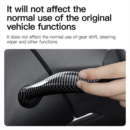 1 Pair Carbon Fiber Steering Wheel Whiff Protection Cover For Tesla Model 3 Y ABS Car Column Shift Knob Cover Decor For Tesla