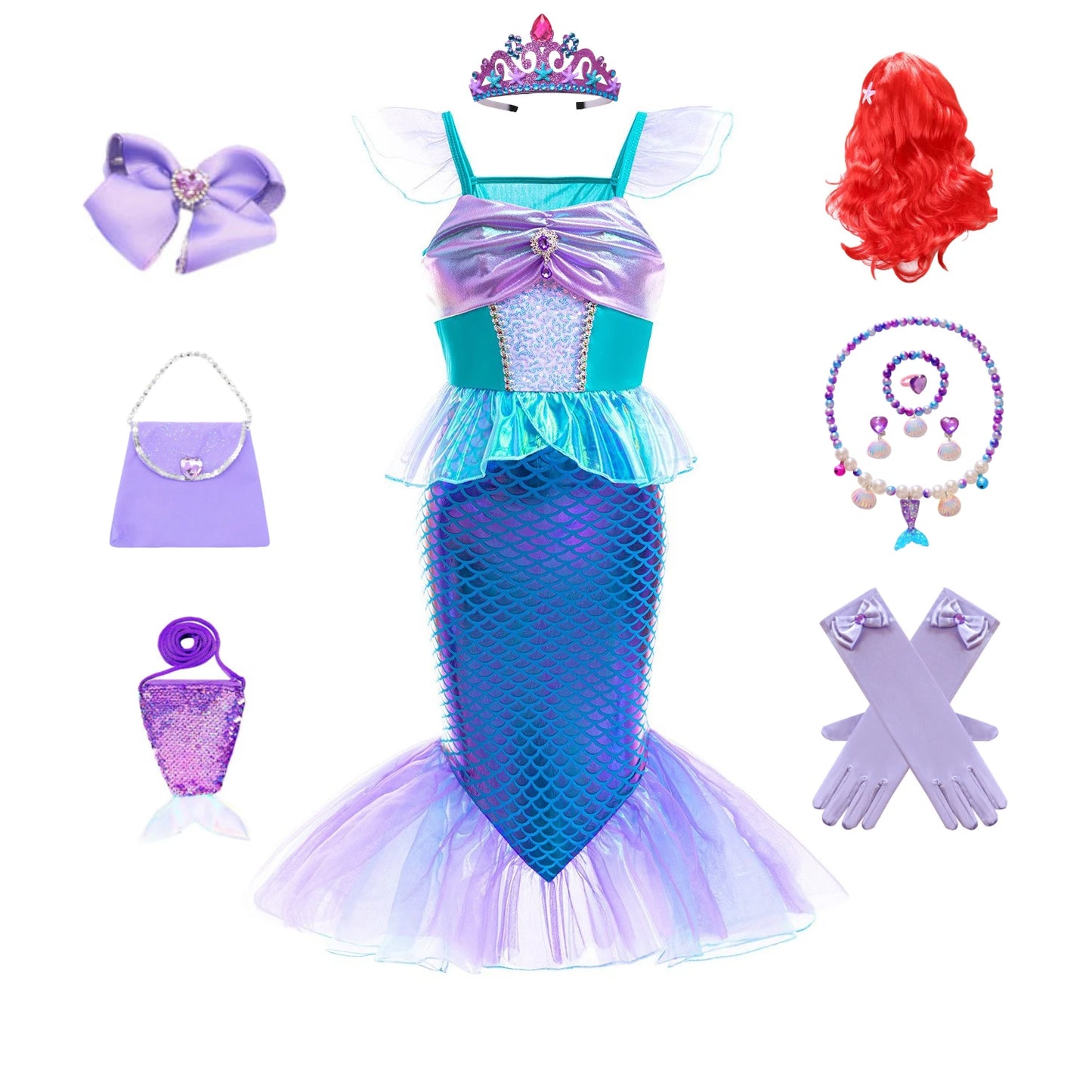New Girl Dresses Princess Costume Kids Mermaid Cosplay Costume Kids Carnival Birthday Party Prom Costume Party Dresses For girls