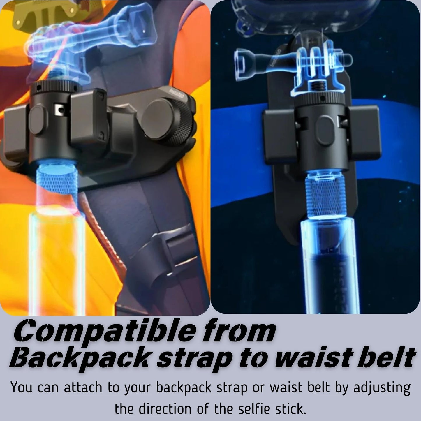 Magnetic Selfie Stick Holster Quick Release Holder for Insta360 Cameras