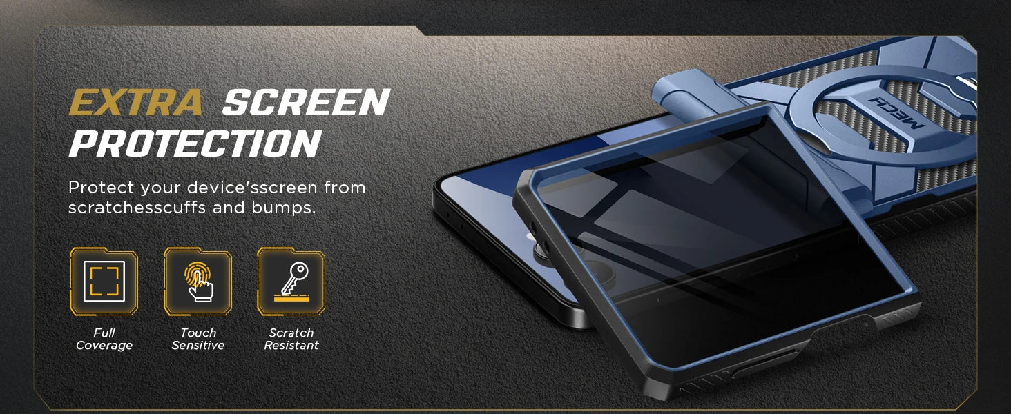 For Samsung Galaxy Z Flip 7 Case with 360° Spin  Ring Stand Built-in Privacy Screen Protector Full-Body Shockproof Cover