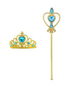 Kids Rhinestone Tiara Crown and Magic Wand with Glitter Crystal Head Hoop Jewelry Hair Accessories for Girls Teens Birthday Gift