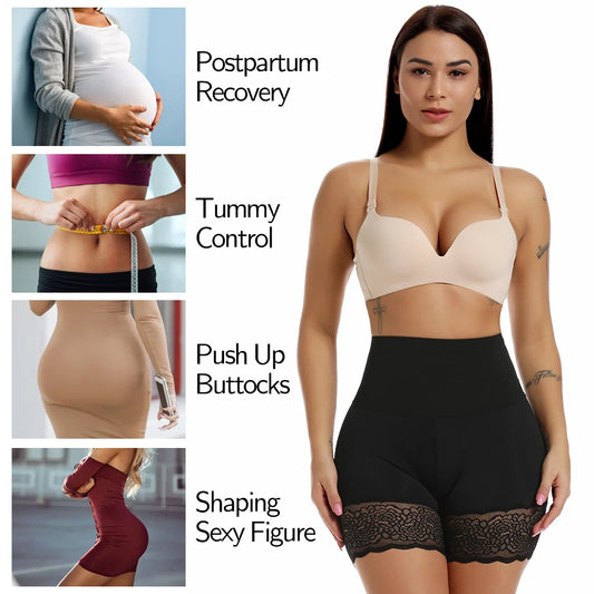 Women Body Shaper High Waist Shorts Lace Knickers Tummy Control Panties Slimming Underwear Shaping Boyshorts Shapewear