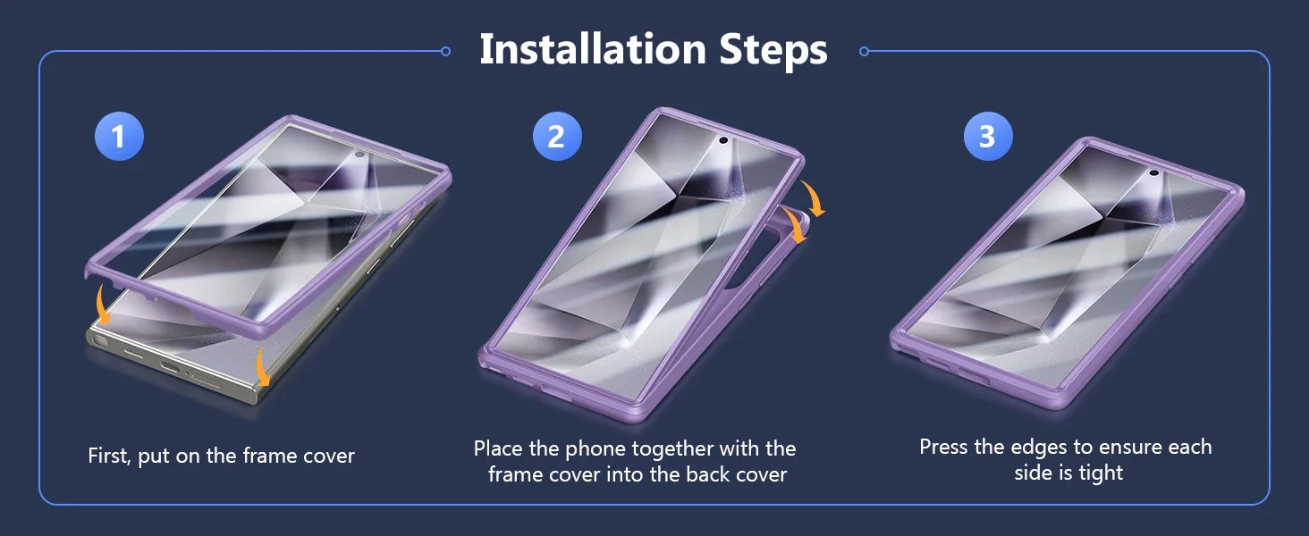 For Samsung Galaxy S24 Ultra Case with Camera Cover Screen Protector Military Drop Protection Shockproof Slim Matte Phone Case