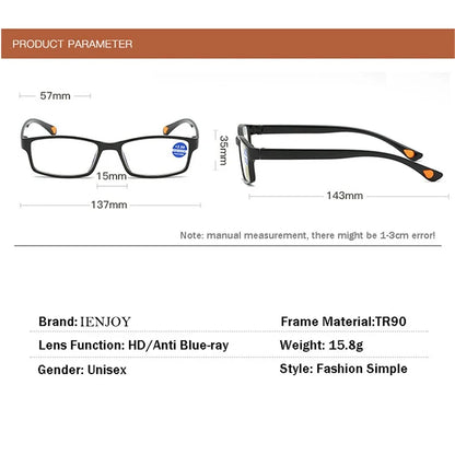 Reading Glasses TR90 Anti Blue Light Reading Glasses for Men Computer Eyeglasses Presbyopia Eyewear 1.0 2.0 3.0