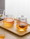 480/650ml Stripe Clear Glass Teapot With Tea Strainer Infuser Heat-resistant Kettle Kung Fu Flower Puer Oolong Pot Teaweare