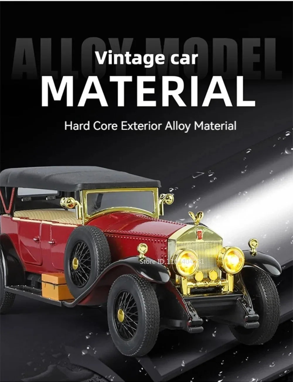 1:24 Phantom 300SL Alloy Diecast Vintage Car Miniature Model Toys Sound Light Pull Back Doors Opened Ornament s Festival Gift