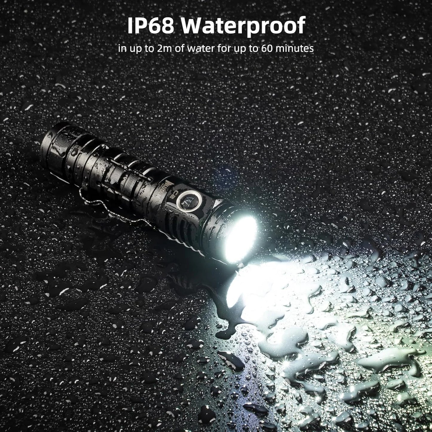 2000 Lumen Rechargeable LED Flashlight With 7 Lighting Modes