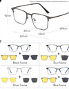 3 in 1 Magnet Clip On Sunglasses for Women Polarized Night Vision Anti Blue Light Glasses