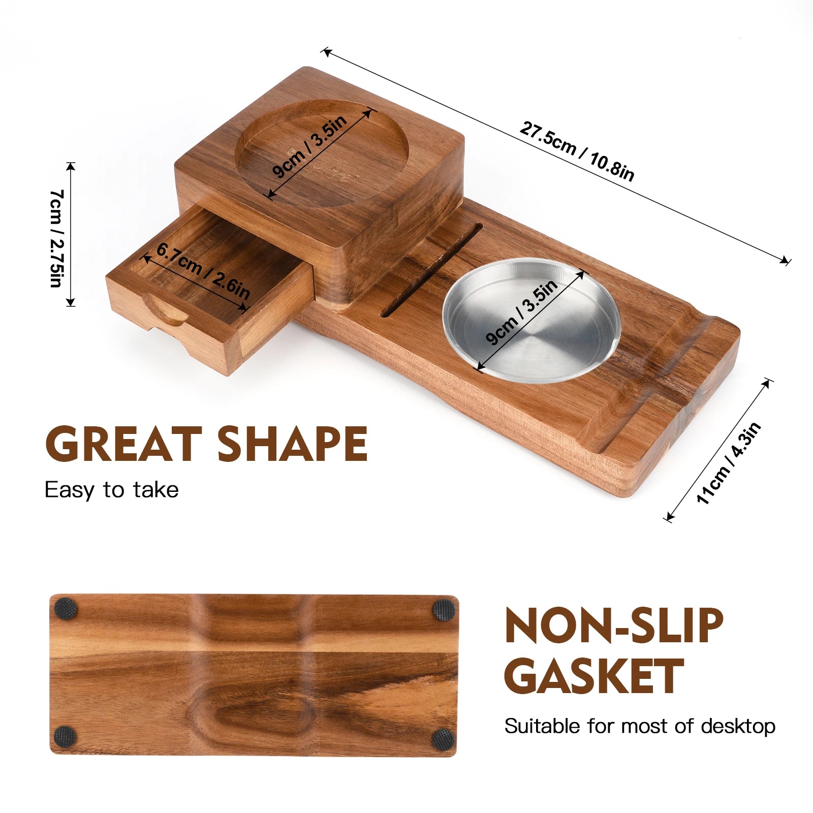 Cigar Ashtray for Men, Whiskey Glass Tray, Wooden Ash Tray, Cigar Cutter, Include Drawer, Cigar Slot, Accessories