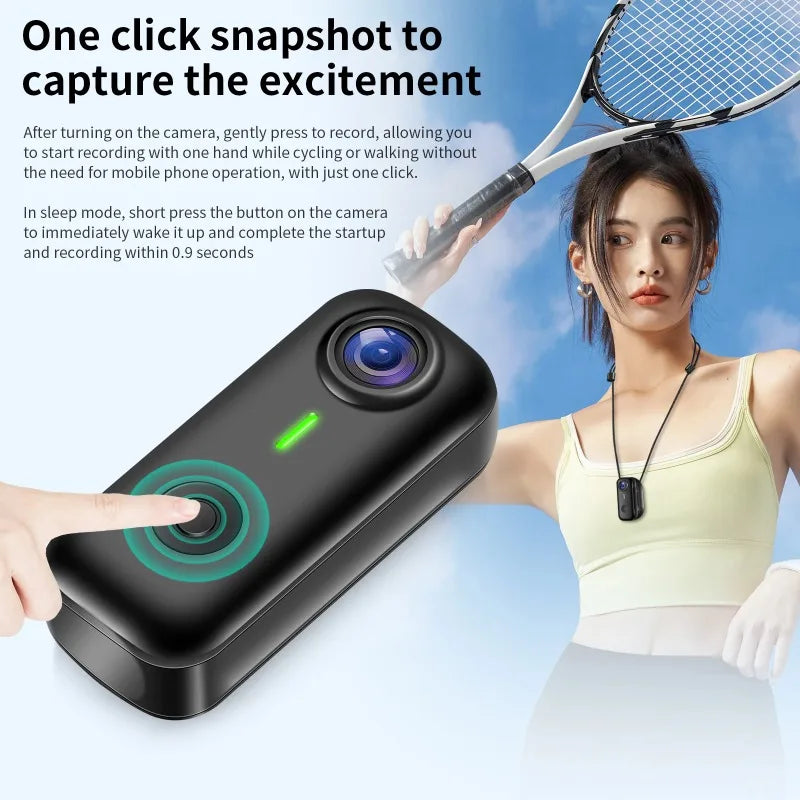 Pocket 2K Mini Magnetic Wearable Action Camera 120 Degree Wide Angle WIFI Hands Free Thumb Cam for Cycling Vlog Outdoor Recording