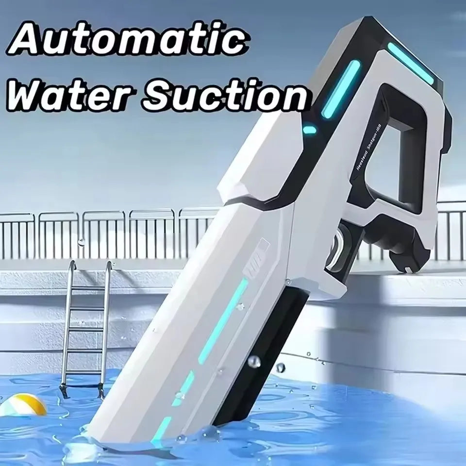 Electric Water Gun with Automatic Water Absorption Rechargeable Outdoor Water Blaster