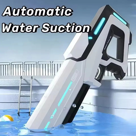 Electric Water Gun with Automatic Water Absorption Rechargeable Outdoor Water Blaster