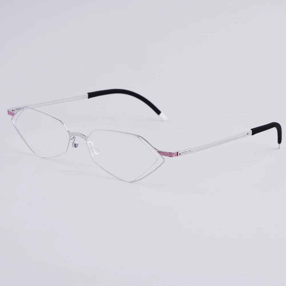Diamond Shape Titanium Polygon Eyeglasses Frame