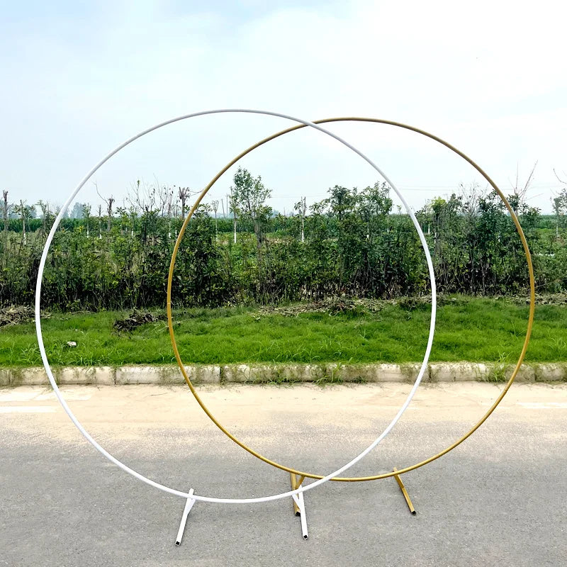 Metal Circle Stand Wedding Arche Round Balloon Arch Flower Gold Background Arch DIY Frame Birthday Party  Shower Decoration