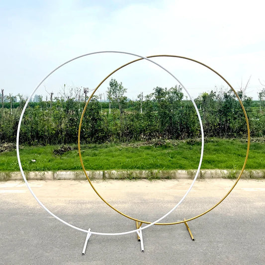 Metal Circle Stand Wedding Arche Round Balloon Arch Flower Gold Background Arch DIY Frame Birthday Party  Shower Decoration