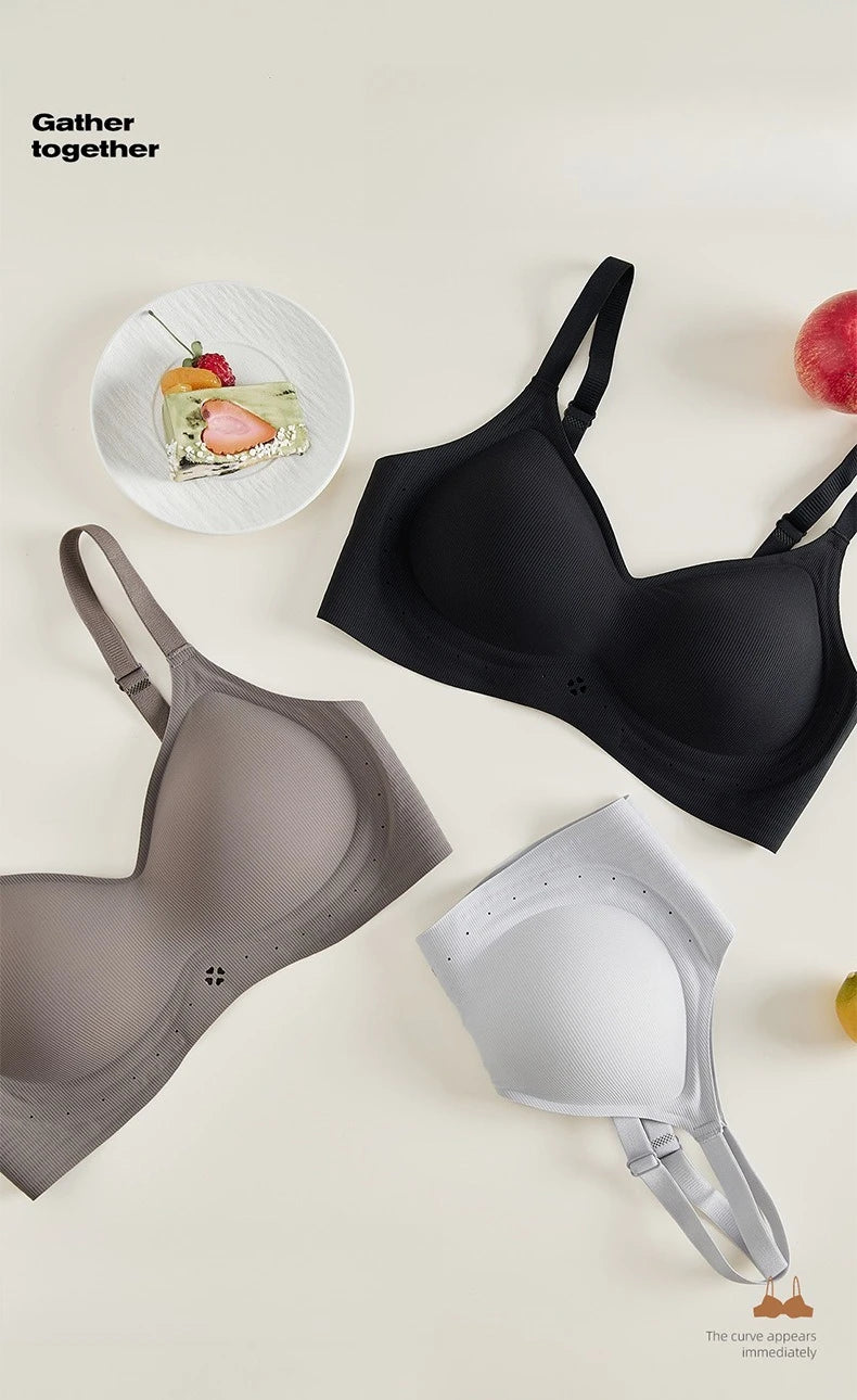 Womens Seamless Wireless Push Up Everyday Bra