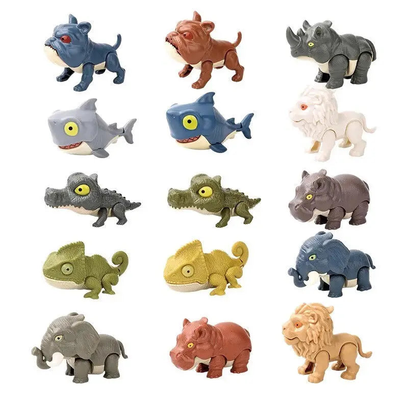 Bite Hand Finger Animal Dinosaur Model Tricky Chameleon Hippo Elephant Interactive Creative Joints Fidget Dino Xmas Boy Gift Toy