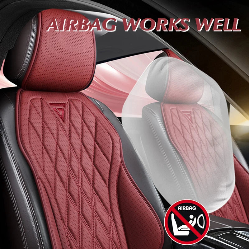 Universal Car Seat Cushion Nappa Leather Breathable Car Seat Covers Comfortable Four Seasons Auto Seat Protector Car Chair Pads