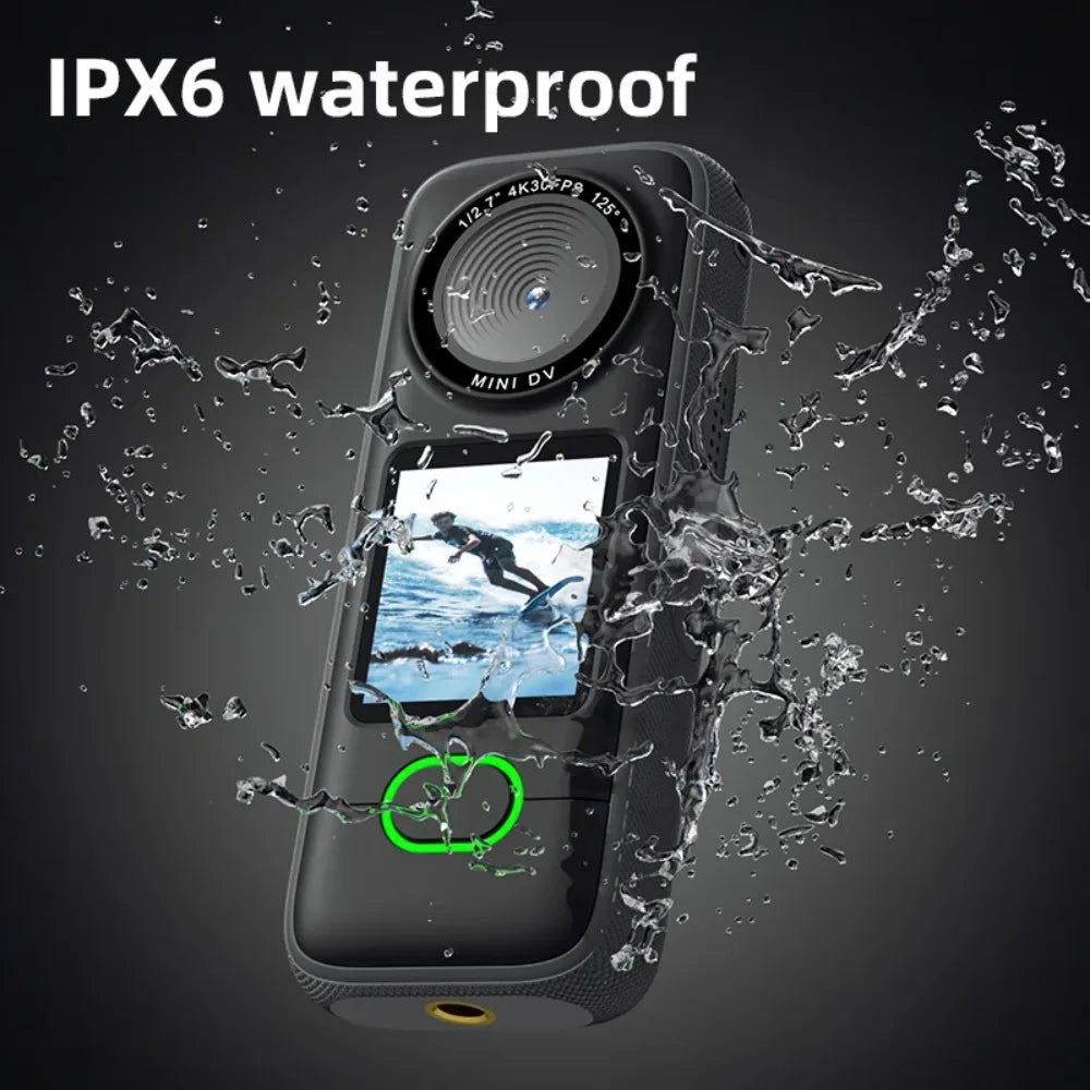 4K WiFi Action Camera Waterproof Mini Sports Camera with Touch Screen for Motorcycle Travel Body Cam