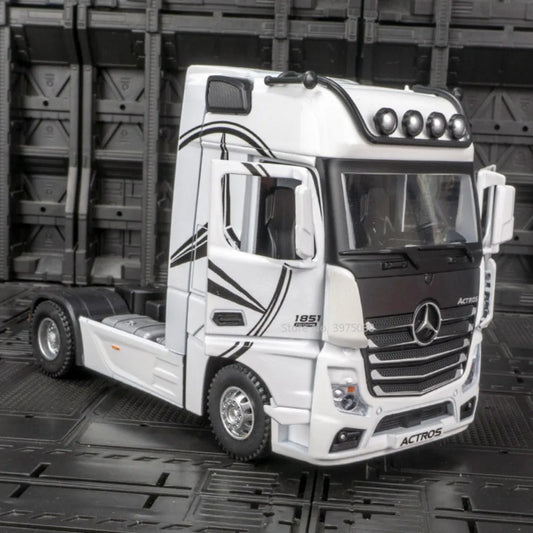 1/36 Alloy Container Trailer Truck Head Car Model Toy Diecast Metal Engineering Transport Vehicle Model Cars for ren Gifts