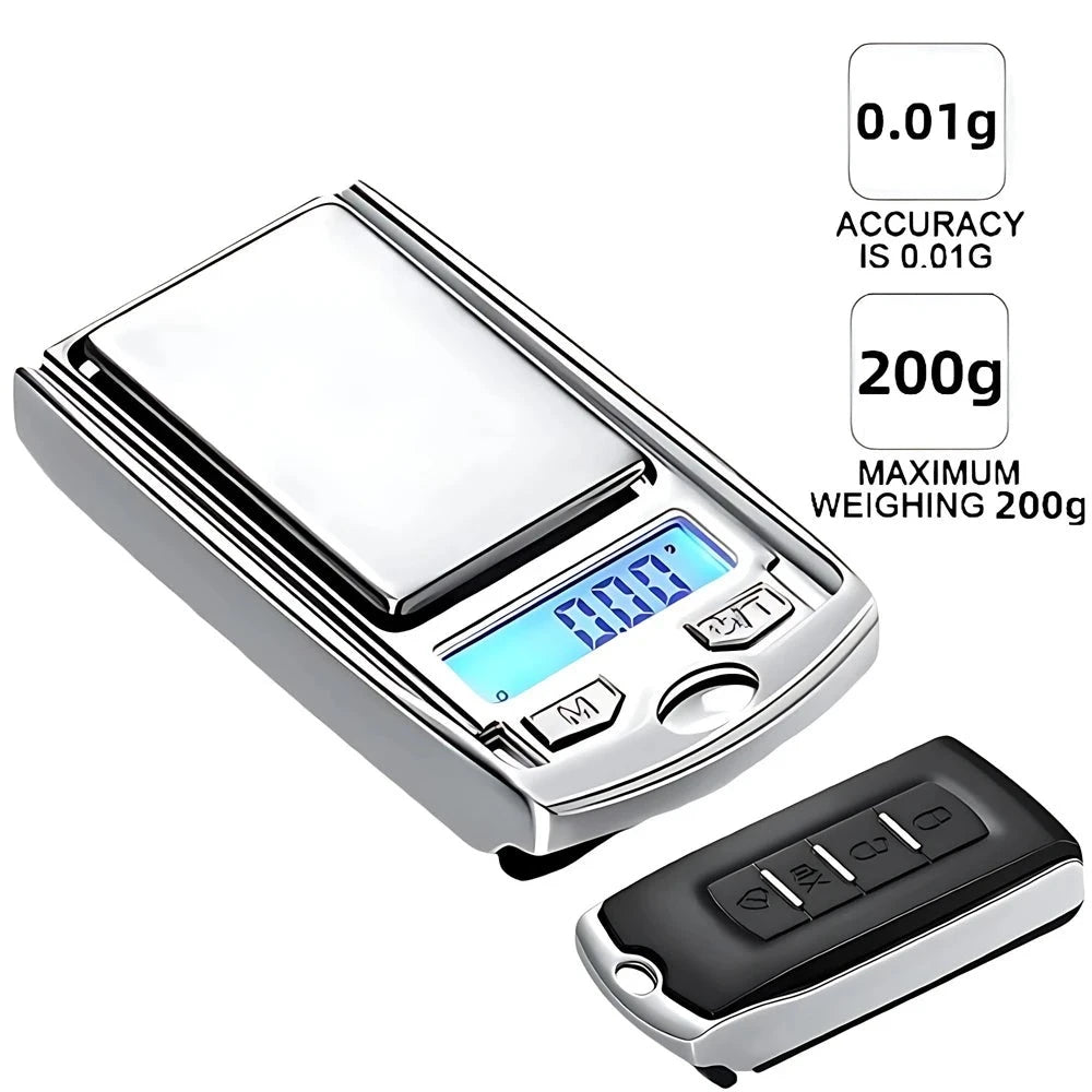 Portable Car Key Flat Household High Precision Accurate Led Balance Weight Jewelry Mini Scale Electronic Digital Night Vision