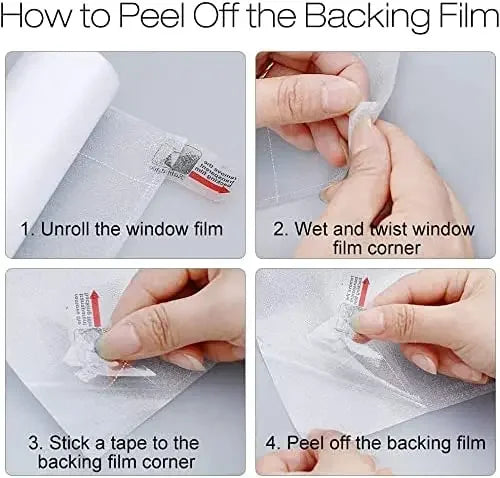 Window Film Privacy Stained Glass Film Static Cling Decorative Vinyl Removable Window Tint UV Blocking Stickers for Home Office