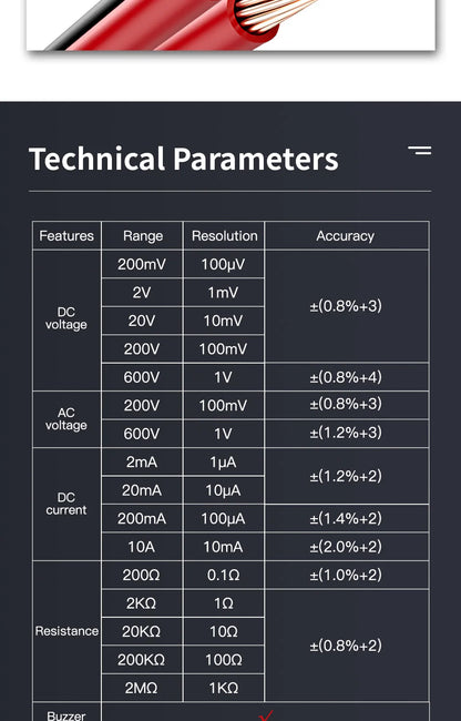 Digital Multimeter AC/DC Ammeter Volt Ohm Multimetro Tester Meter With Thermocouple LCD Backlight Portable