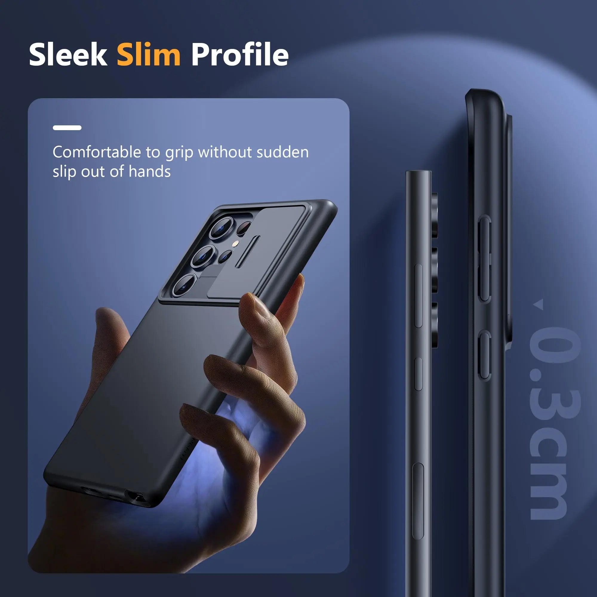 For Samsung Galaxy S24 Ultra Case with Camera Cover Screen Protector Military Drop Protection Shockproof Slim Matte Phone Case