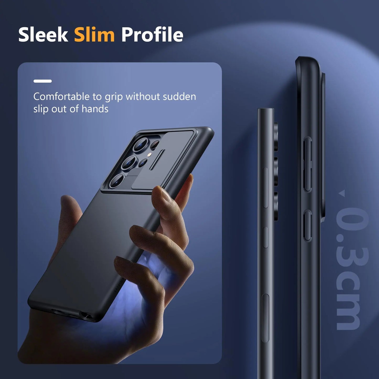 For Samsung Galaxy S24 Ultra Case with Camera Cover Screen Protector Military Drop Protection Shockproof Slim Matte Phone Case