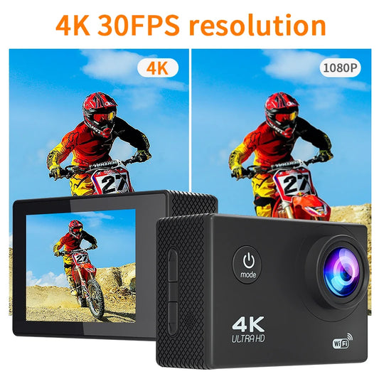 4K WiFi Sports Action Camera Waterproof Helmet Cam with Remote Control