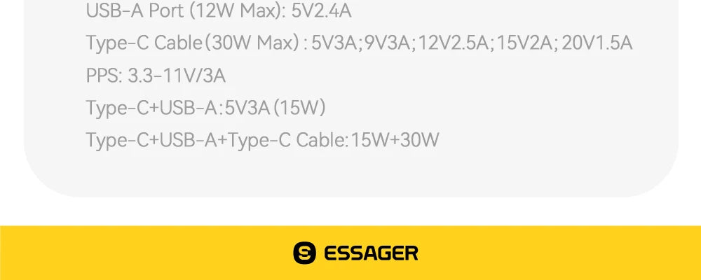 45W Car Charger with 75CM Retractable Cable PD Fast Charging USB C & USB A 3 Port Adapter