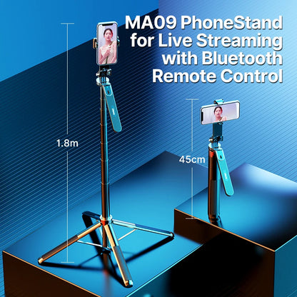 Smartphone Tripod Bluetooth Selfie Stick Desktop Tripod  for iPhone 12 13 14 GoPro Card Camera Live Streaming Video